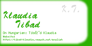 klaudia tibad business card